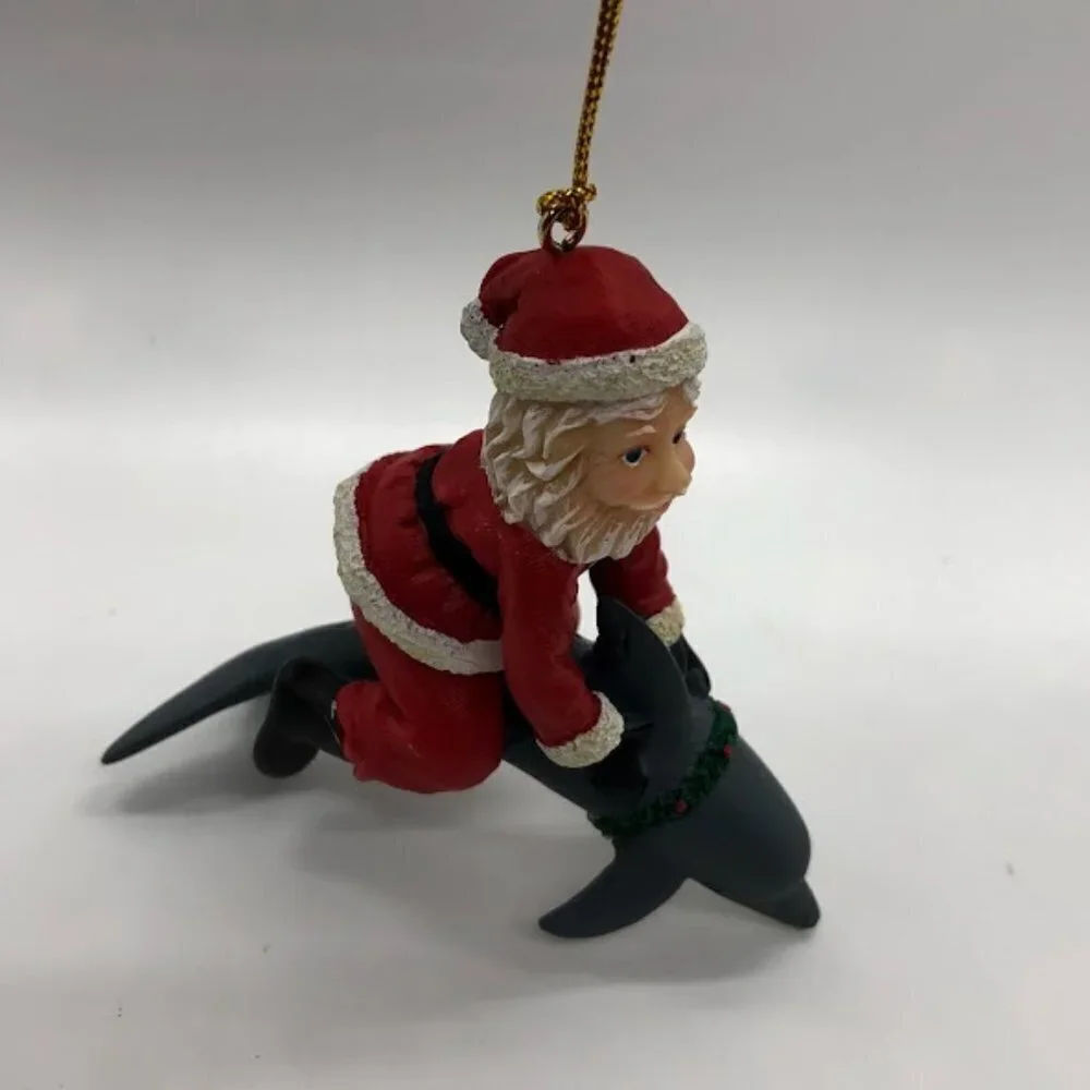Santa Claus Riding Dolphin Ornament